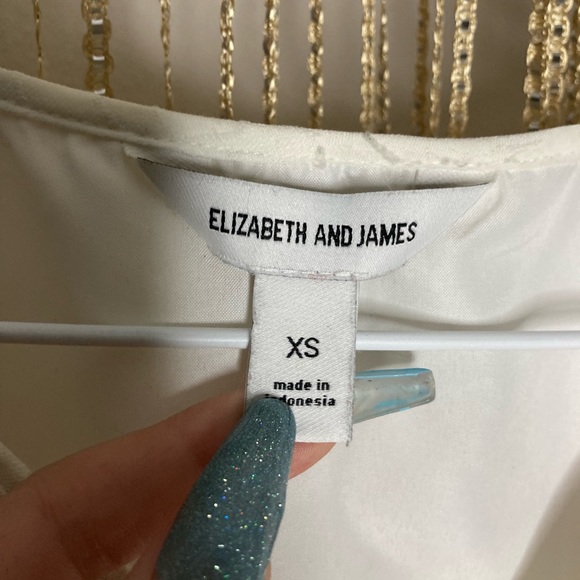 Cream floral peplum top with puffed sheer long sleeves and buttons - Picture 4 of 5